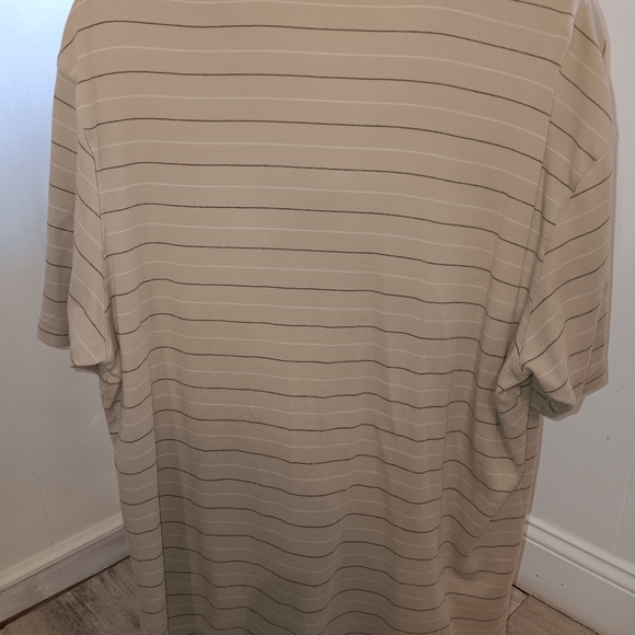 Tasso Elba Beige Tan Striped Golf Polo Shirt Mens Size XL - Picture 3 of 3